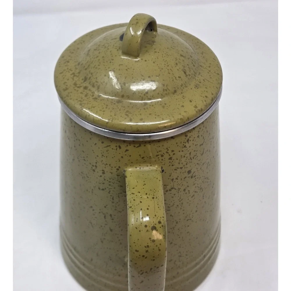 Paula Deen Signature Sage Green Speckled Enamelware Coffee Pot Percolator